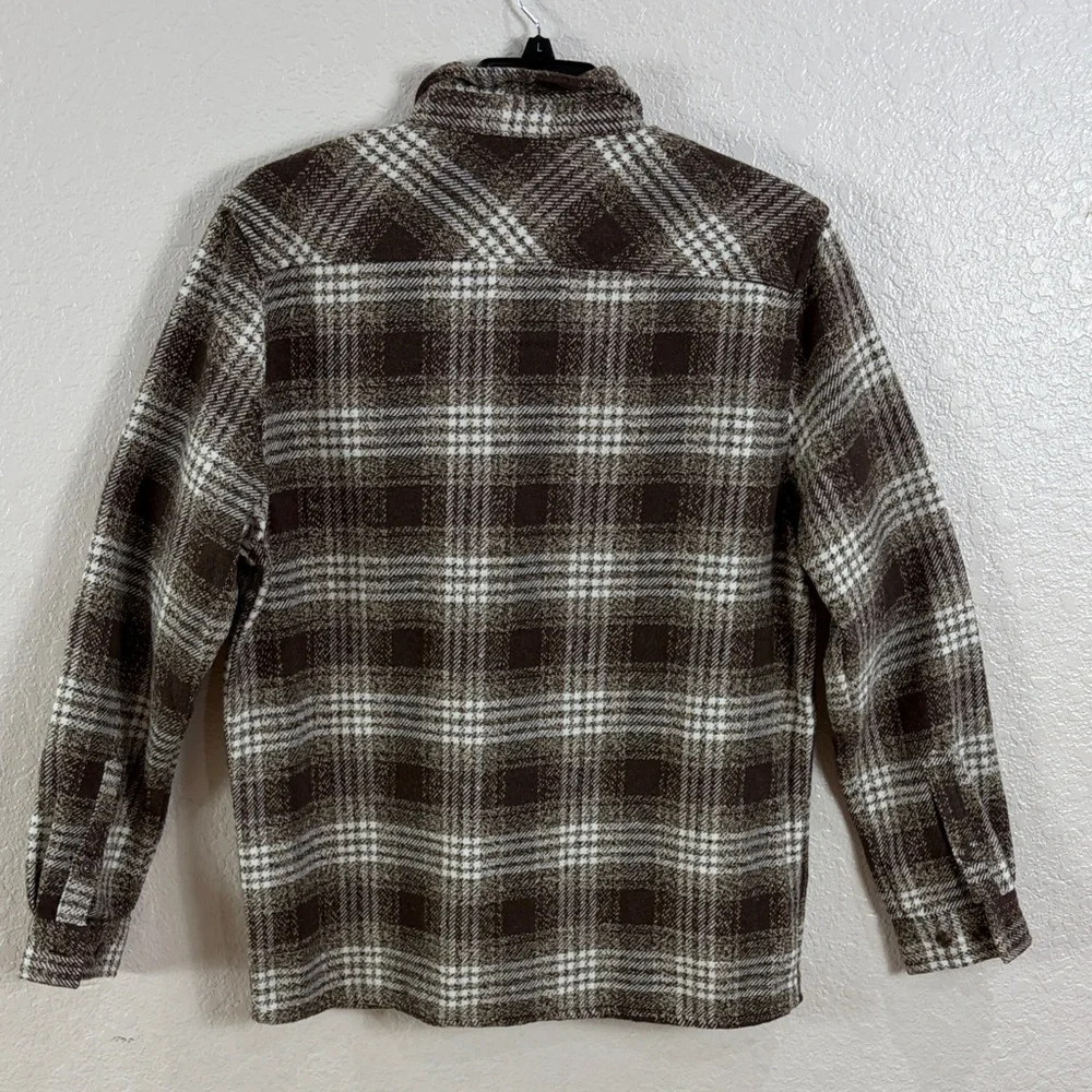 Distortion,Size L,Brown Plaid Men's Shirt Jacket